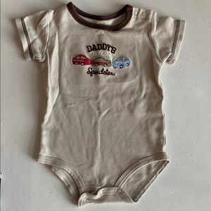 Carter’s 6 Months Cream Baby Onesie with Car Design